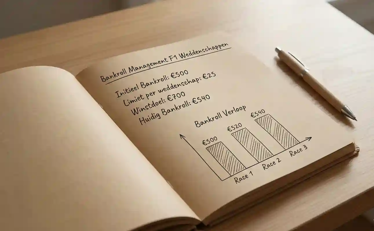 Notitieboek met budgetplanning voor weddenschappen