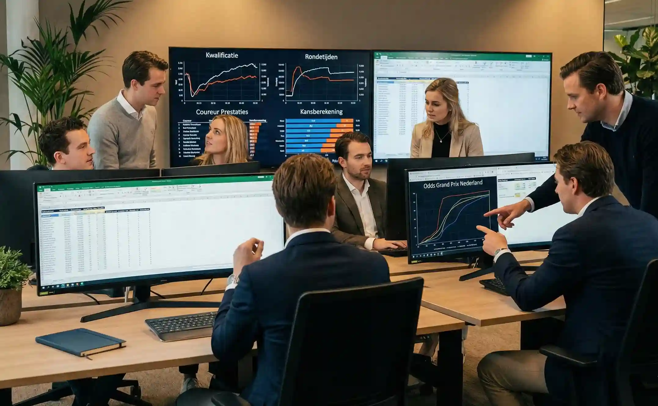 Professionals analyseren racedata voor odds bepaling