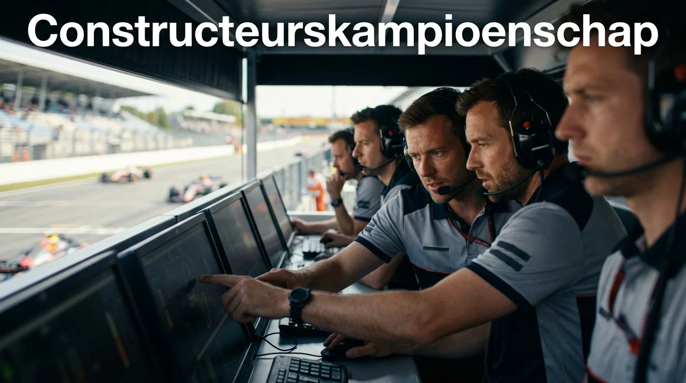 Formule 1-team aan het werk op de pitmuur tijdens een Grand Prix