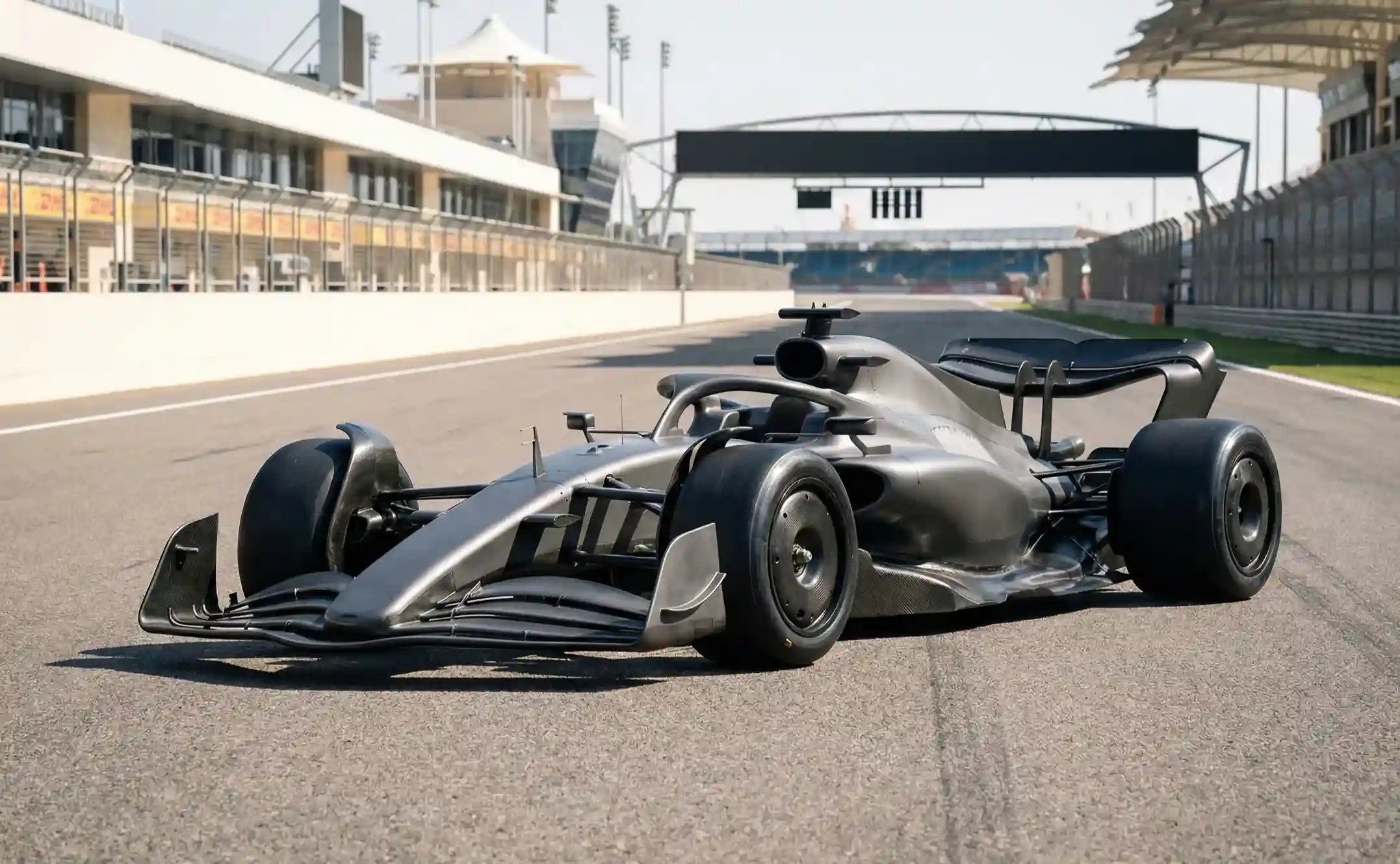 Moderne F1 auto met 2026 regelgeving op circuit