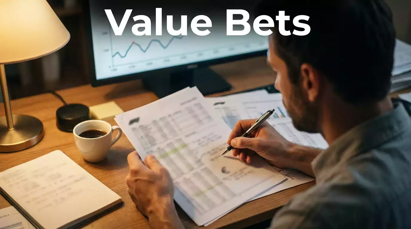 Persoon analyseert racegegevens en documenten met aantekeningen op een bureau